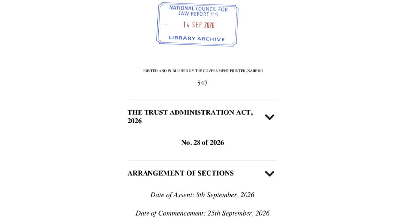 Kenya’s New Trust Administration Act, 2026: What You Need to Know